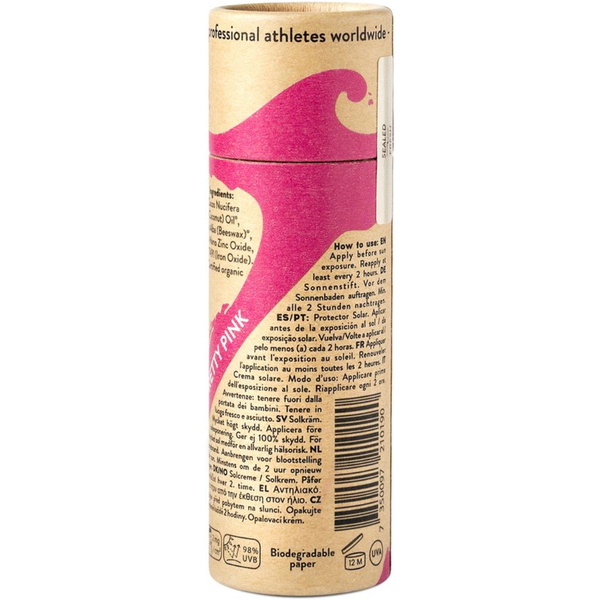 2026 Suntribe Organic Mineral Zinc Sun Stick SPF 50 STZS - Pretty Pink